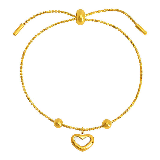 18K gold plated Stainless steel  Heart bracelet