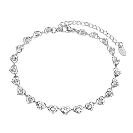 Stainless steel  Hearts bracelet