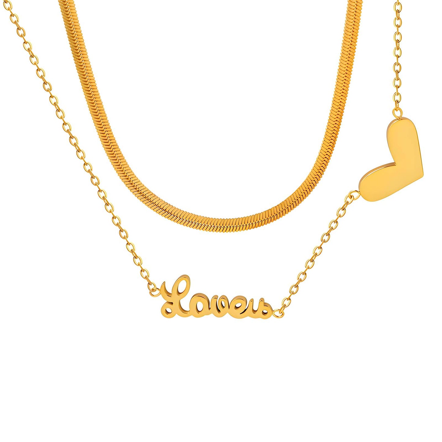 18K gold plated Stainless steel  Heart necklace