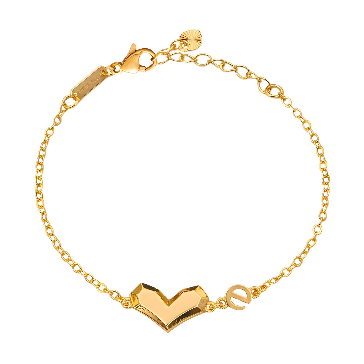 18K gold plated Stainless steel  Heart bracelet