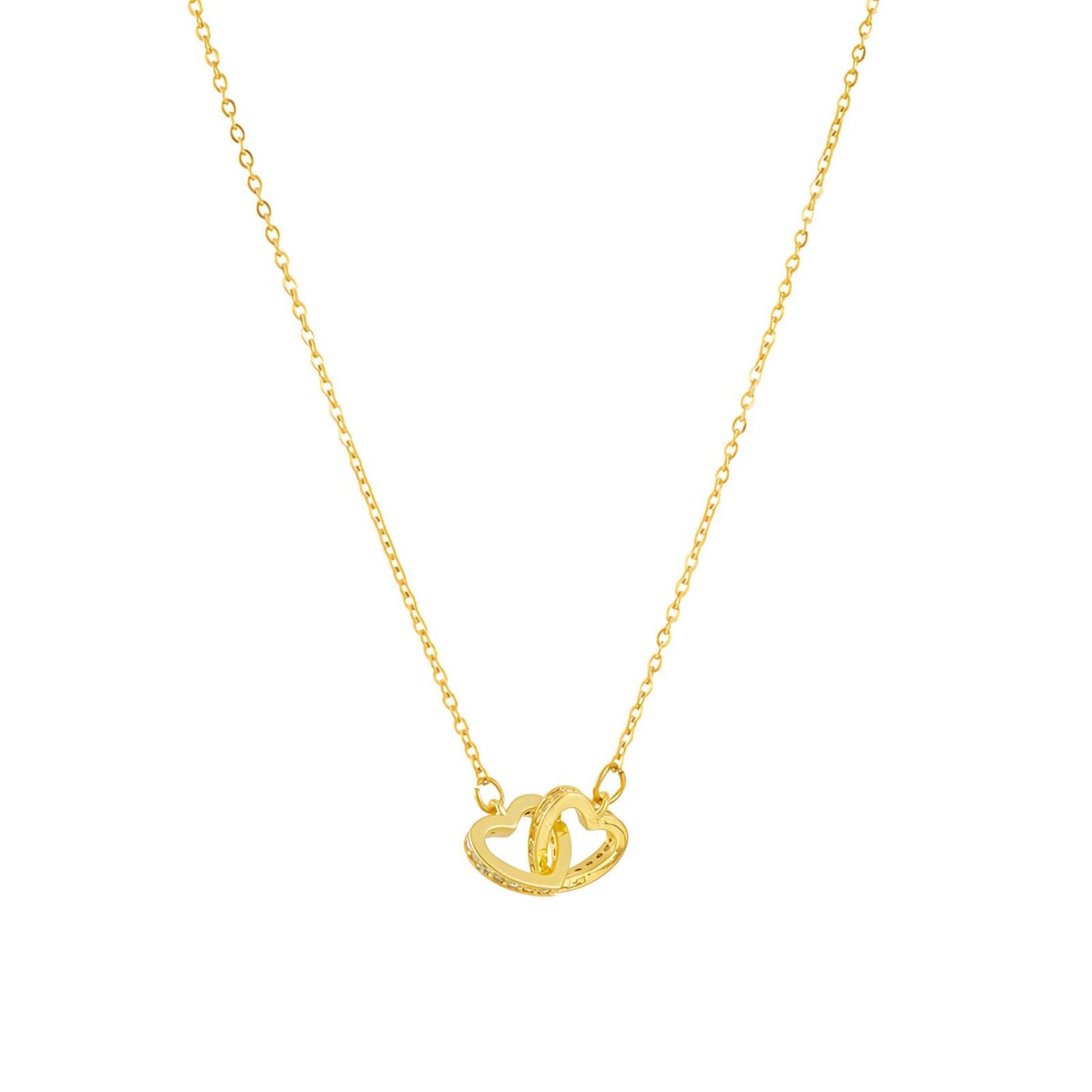 18K gold plated Stainless steel  Hearts necklace