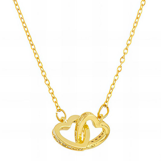 18K gold plated Stainless steel  Hearts necklace