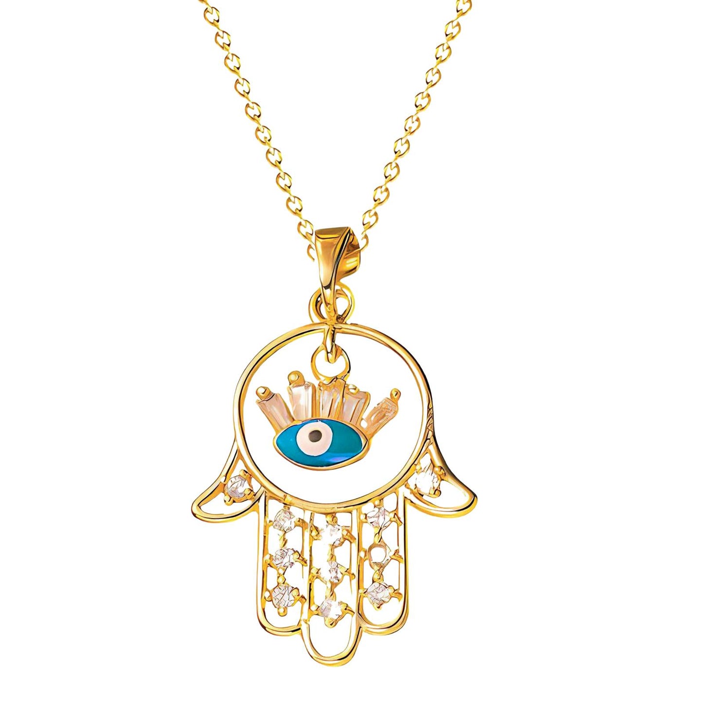 18K gold plated Stainless steel  evil eye necklace