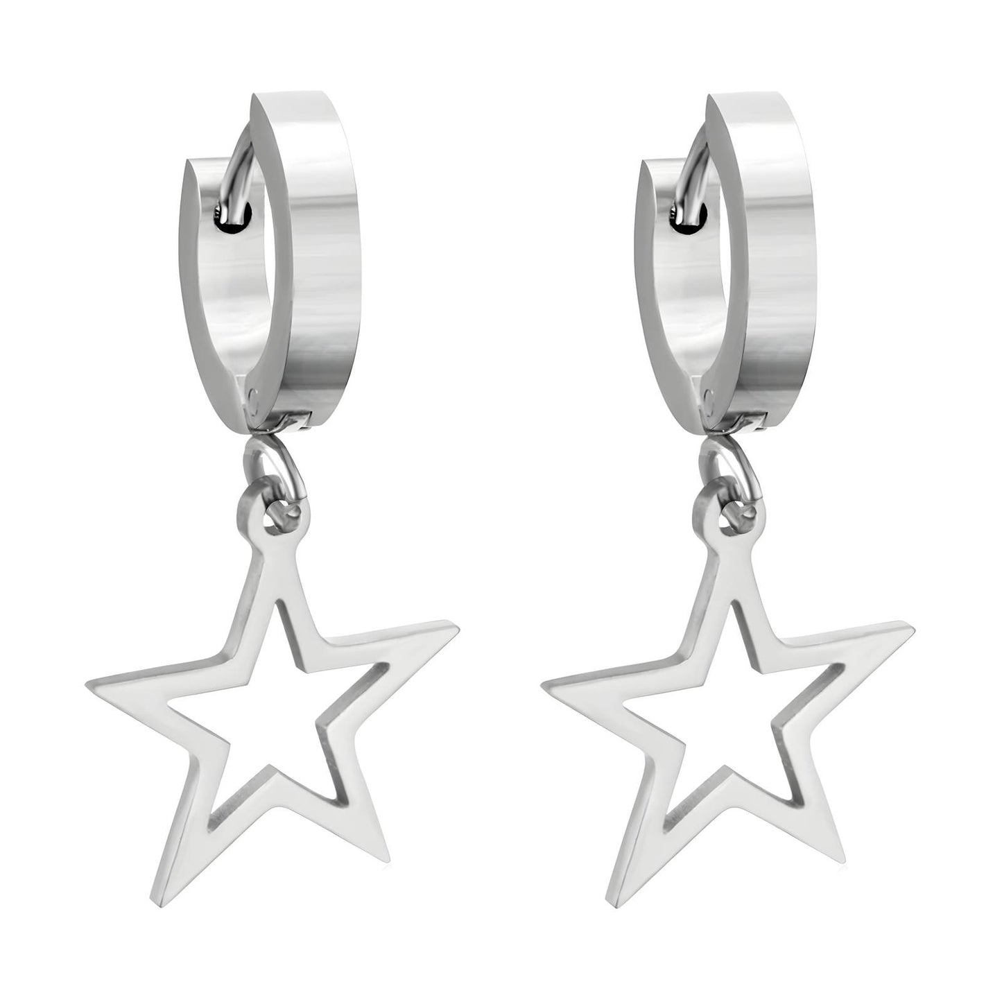 Stainless steel  Star earrings