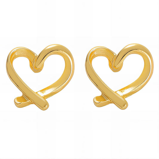 18K gold plated Stainless steel  Hearts earrings