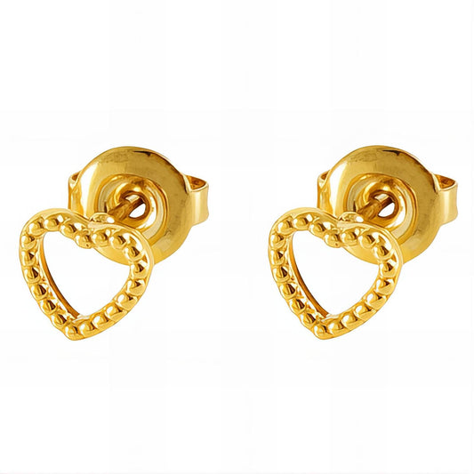 18K gold plated Stainless steel  Hearts earrings