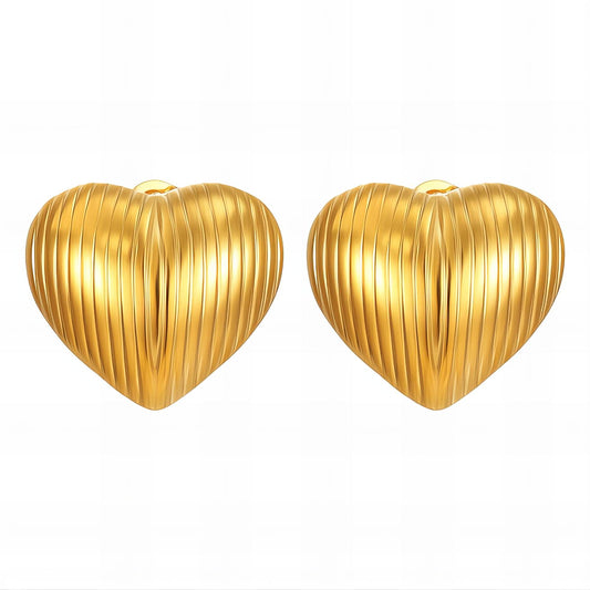 18K gold plated Stainless steel  Heart earrings