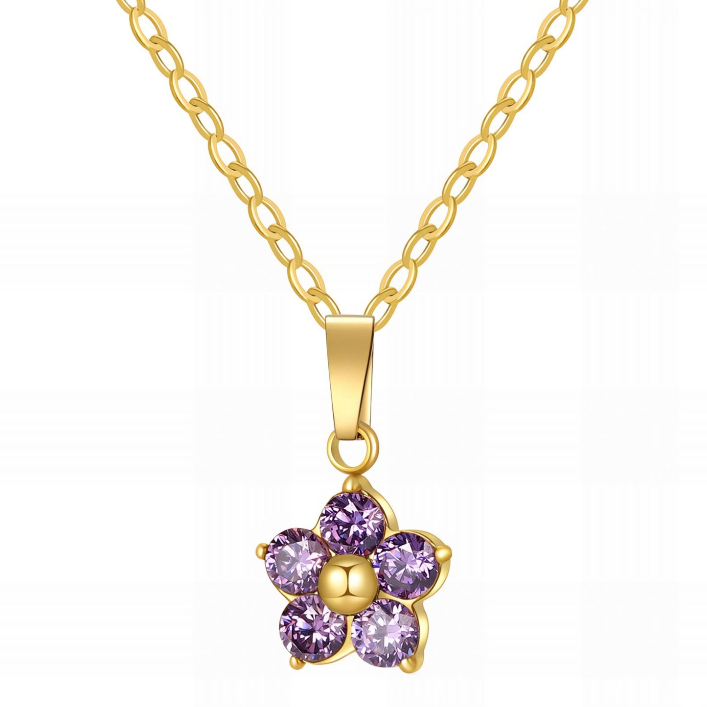 18K gold plated Stainless steel  Flower necklace