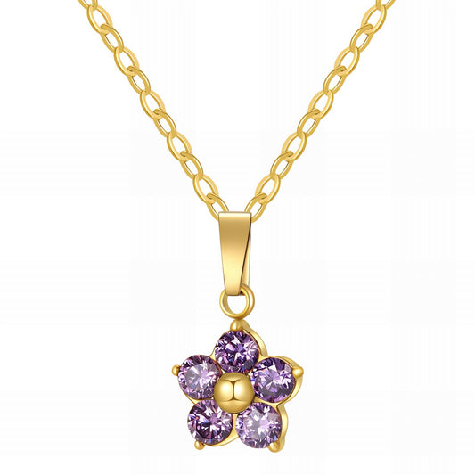 18K gold plated Stainless steel  Flower necklace